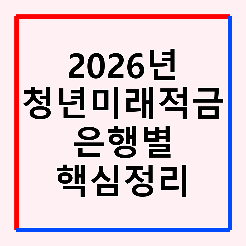 2026년 청년미래적금: 은행별 금리 비교 및 선택 가이드