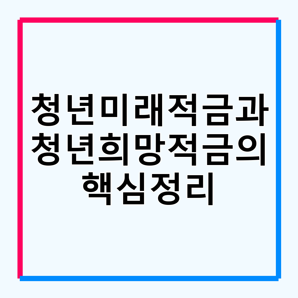 청년미래적금 vs 청년희망적금: 핵심 차이점 완벽 비교 분석