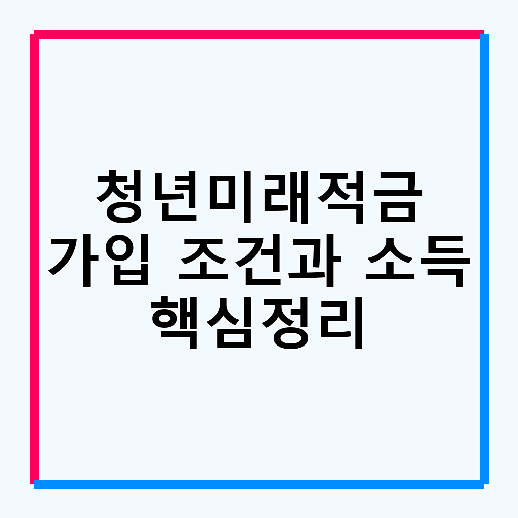 청년미래적금 가입 조건 및 소득 기준 완벽 분석