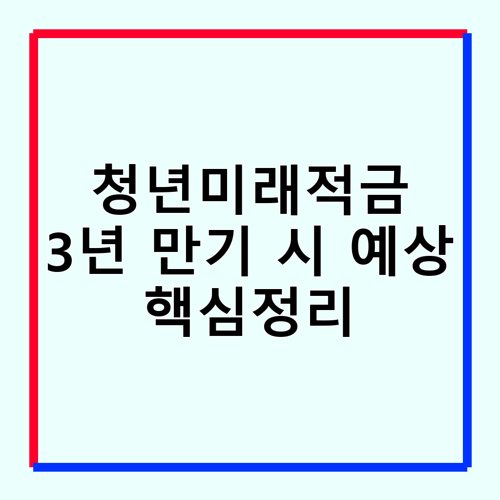 청년미래적금 3년 만기 예상 수령액 상세 분석 및 수령 팁