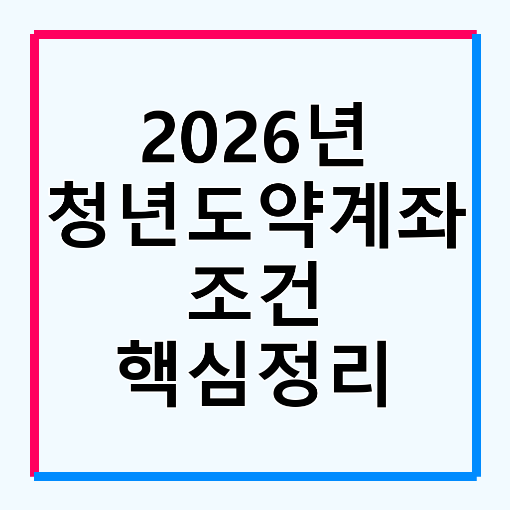 2026년 청년도약계좌 조건 완벽 정리: 가입부터 혜택까지