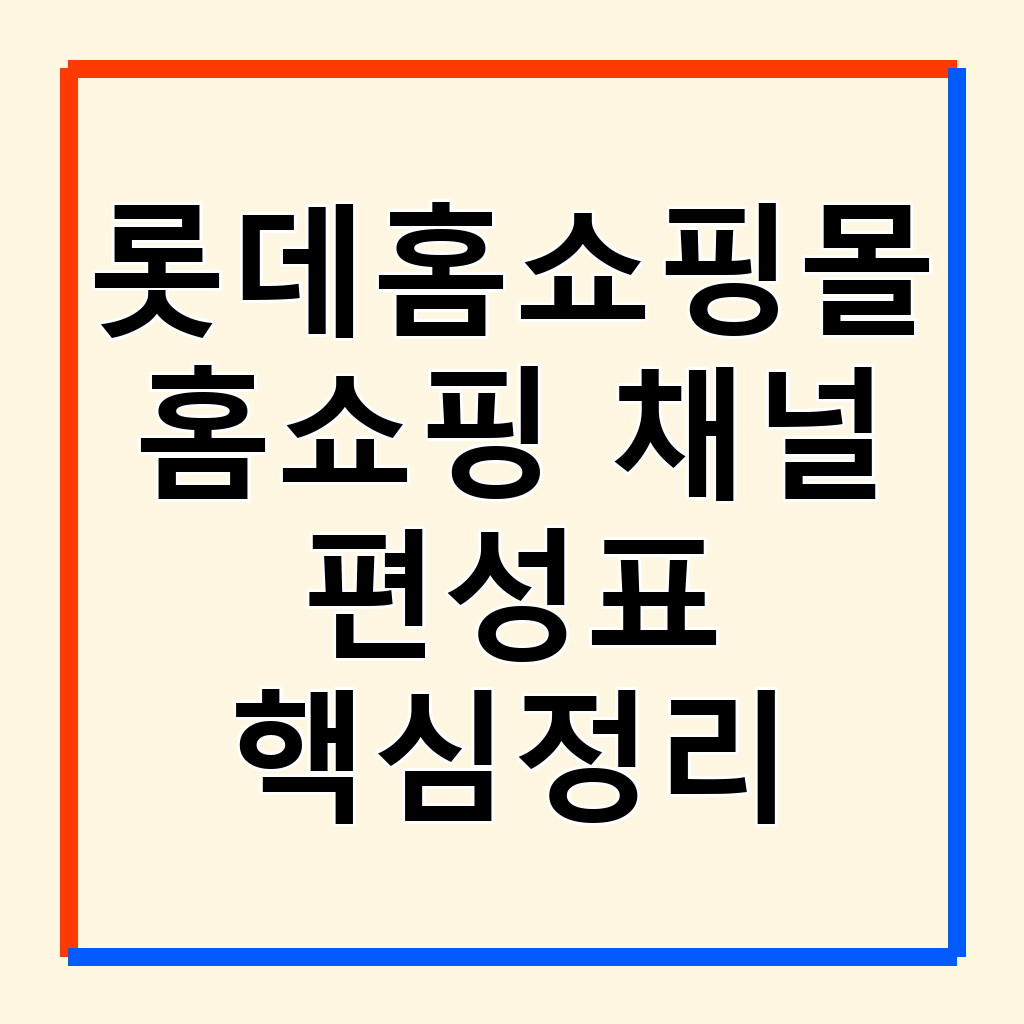 롯데홈쇼핑 편성표 완벽 활용법: 스마트 쇼핑 가이드
