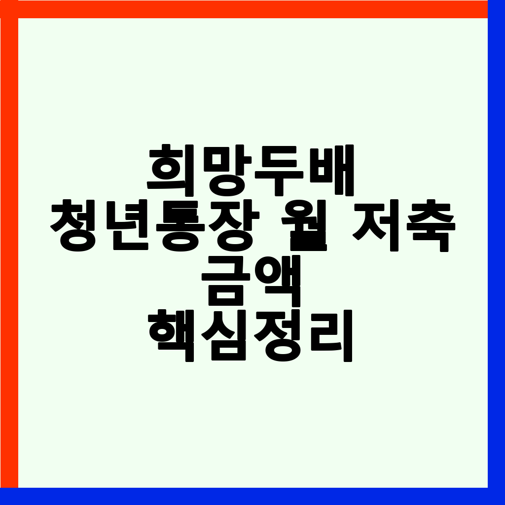 희망두배 청년통장: 월 저축액별 만기 환급금 및 변경 불가 안내