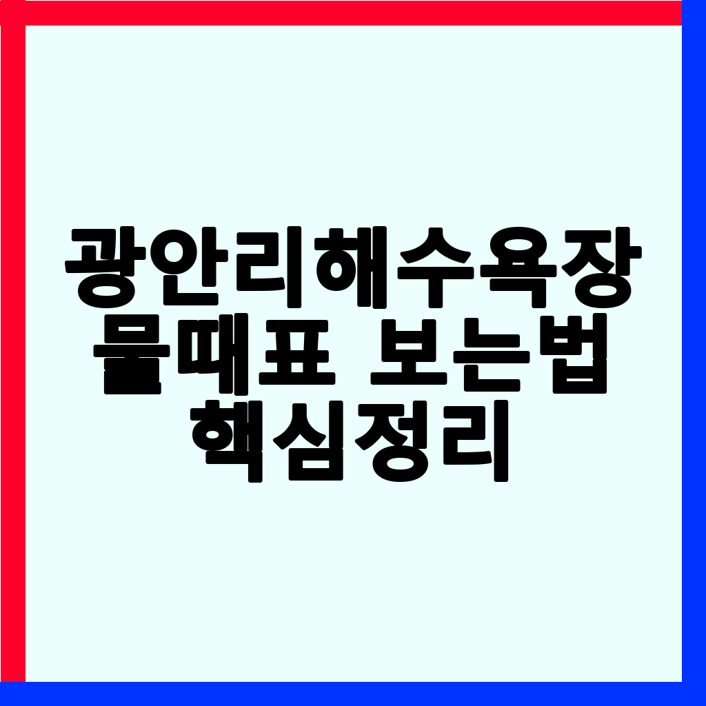 광안리해수욕장 물때표 확인 및 안전한 해루질 가이드