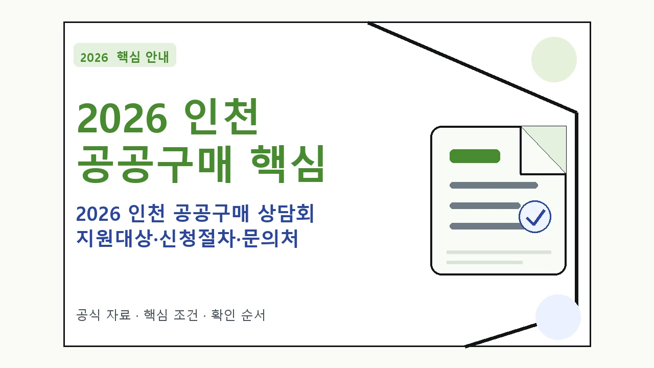 2026 인천 공공구매 상담회 지원대상·신청절차·문의처