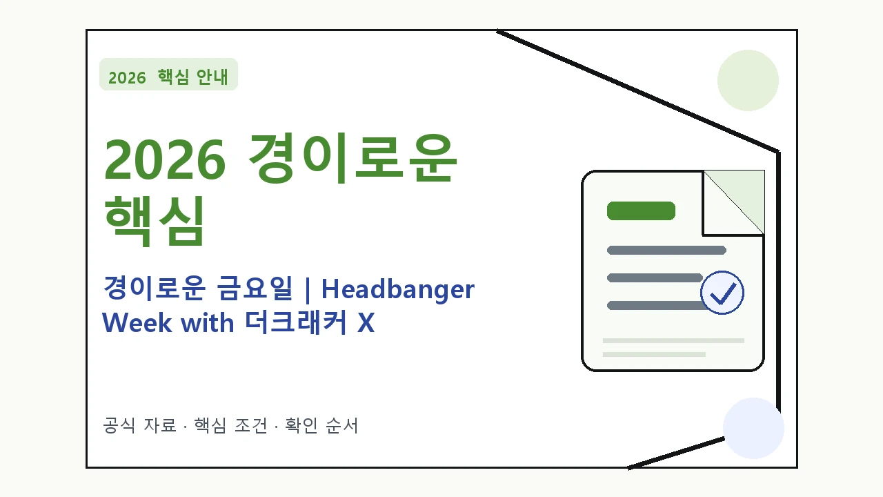 2026 경이로운 금요일 | Headbanger Week with 더크래커 X 라펠코프 예매 일정·티켓 가격·공연장|대상·절차·비용과 주의사항