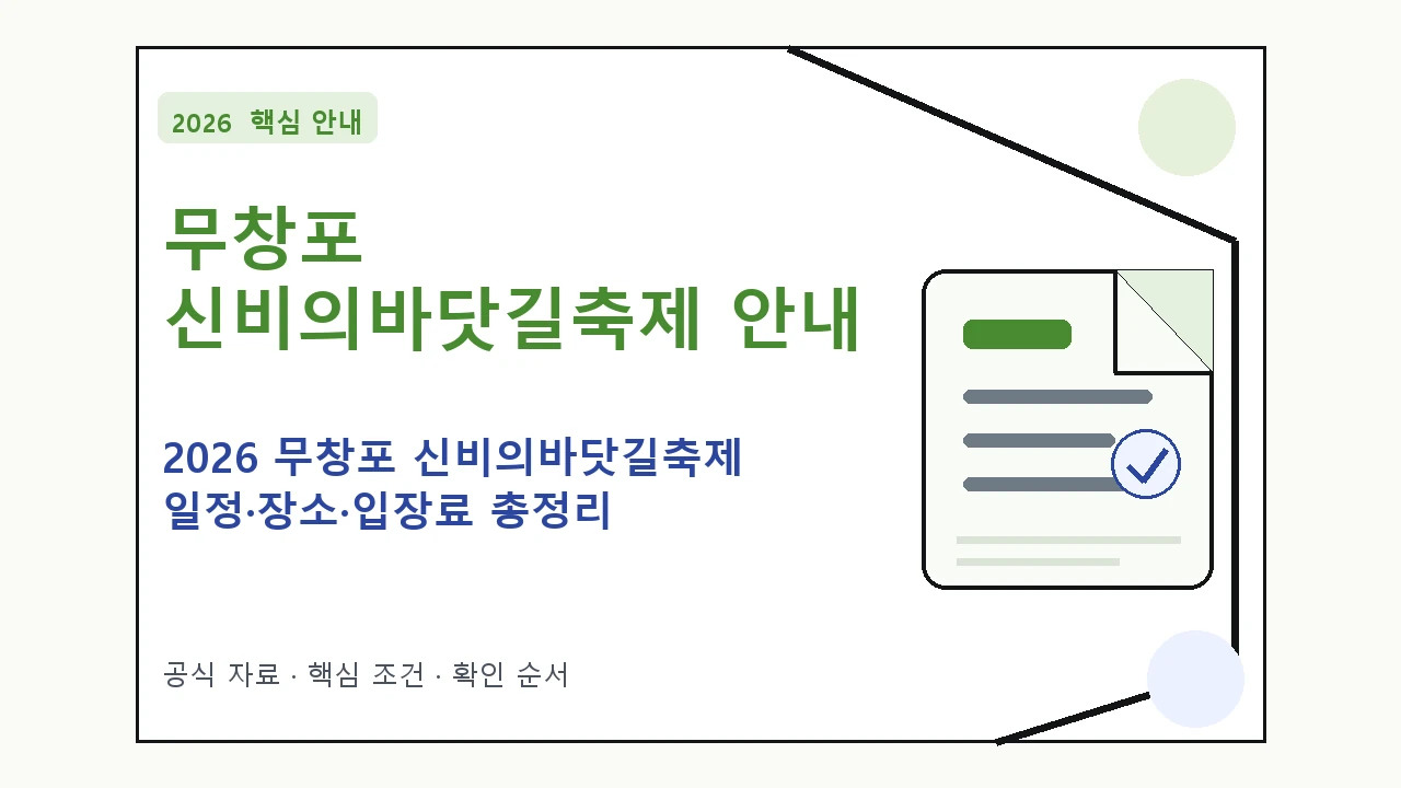 2026 무창포 신비의바닷길축제 일정·장소·입장료 총정리 일정과 프로그램을 정리한 안내형 대표 이미지